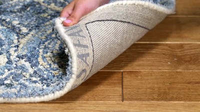 Blue Hand-Tufted Wool and Cotton 6' x 9' Area Rug