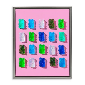 Stupell Industries Gummy Candy Bears Pattern Floating Frame Canvas Art - 1 of 4