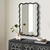 SEVOBAL Wall Mirror Wave Wood Frame Rectangle Mirrors for Wall HD Reflection Large Mirror Big Mirror Bedroom Bathroom, Black, 39.76"*27.95"*1.18" - 4 of 4