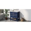 LOVMOR Modern 30inch Navy Blue/White Bathroom Vanity Cabinet Combo with Open Storge, Two Drawers - 2 of 2