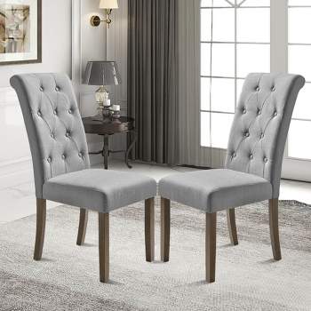 Set of 2 Aristocratic Solid Wood Tufted Dining Chair-ModernLuxe