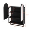 GDFStudio Kimura 24"W Modern Metal Medicine Cabinet with Double-Arched Mirror, Adjustable Shelves and Towel Rack - 3 of 4