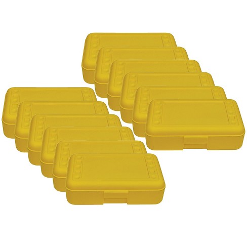 Romanoff Products Romanoff Plastic Latch Pencil Case Yellow Pack Of 12  (rom60203-12) : Target