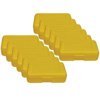 Romanoff Products Romanoff Plastic Latch Pencil Case Yellow Pack of 12 (ROM60203-12)