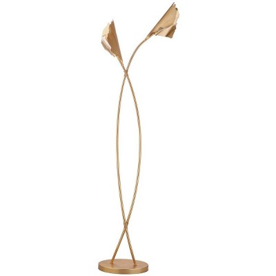 Merrigan Ginkgo Leaf Floor Lamp - FLL4027 - Gold - Safavieh