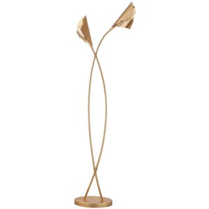 Merrigan Ginkgo Leaf Floor Lamp - FLL4027 - Gold - Safavieh - 1 of 4