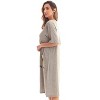 Just Love Womens Nightgown - Short Sleeve Henley Oversized Sleepwear Gown - 2 of 3