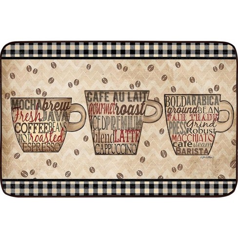 Coffee Words Designer Chef Oil & Stain Resistant Anti-fatigue