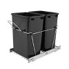 Rev-A-Shelf Double 35 Qt Full Extension Pull-Out Bottom Mount Kitchen Trash Can Waste Bin Containers & Flip Top Waste Bin Lid, Black - 2 of 4