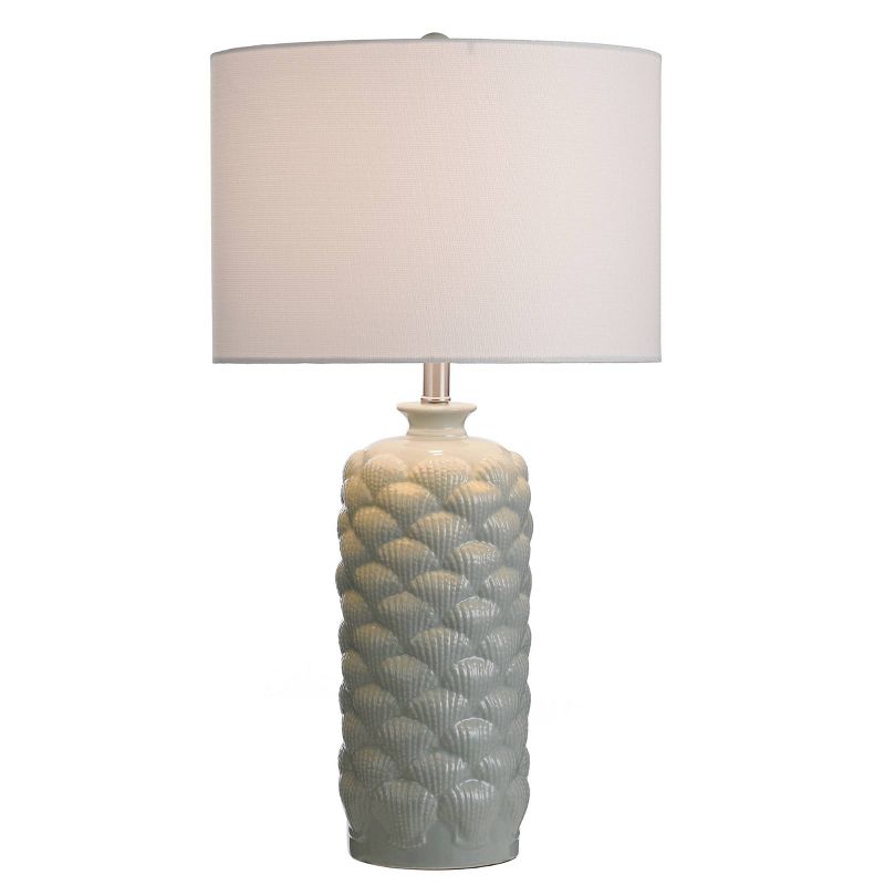 Round Textured Ceramic Table Lamp Light Blue - StyleCraft, 3 of 8