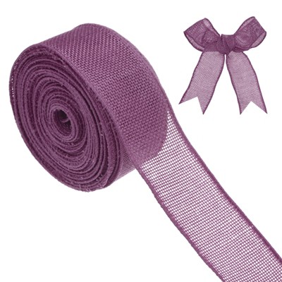 Unique Bargains Burlap Wired Edge Durable Thick Fabric Ribbons for DIY Crafts 1 Pc