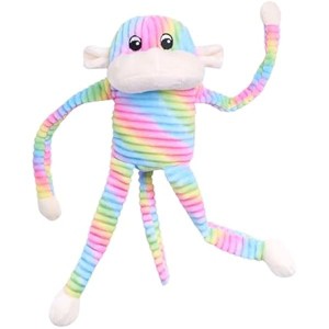 ZippyPaws - Spencer The Crinkle Monkey Dog Toy, Squeaker and Crinkle Plush Toy - Rainbow, Large - 1 of 1