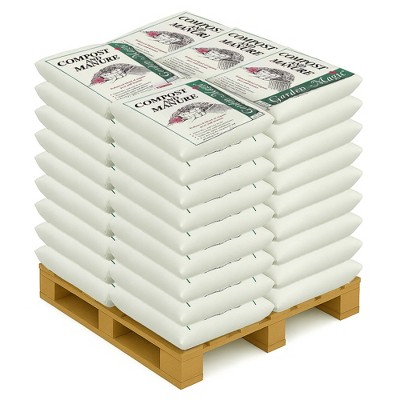 Michigan Peat 40 Pound Garden Magic Compost and Manure with Odor Free Blend and Naturally Moist and Fibrous for Lawn and Garden, 60 Pack