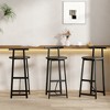 MAYEERTY 27''H Wooden Bar Stools Set of 3 - Round, Footrest, Modern Kitchen Counter Chairs (Black) - 2 of 4