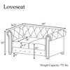 5 Seater Velvet Chesterfield Couches for Living Room Sets Loveseat and Sofa 2-Pieces -Morden Fort - 4 of 4