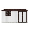 Metal Metal garden sheds outdoor storage sheds with window Yellow+White - 2 of 4