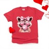 Valentine Raccoon With Bubblegum - Women's Garment Dyed Graphic T-Shirt - 2 of 4