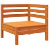 vidaXL Garden Sofa Wax Brown Solid pine wood Medium Modular - 2 of 4