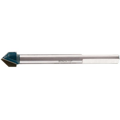 Bosch 1/2 in. X 4 in. L Carbide Tipped Glass and Tile Bit 3-Flat Shank 1 pc