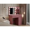 HYLEORY Vanity Desk with Mirror, Power Outlet and 10 Lights, Makeup Table with 3 Drawers,3 Color Modes Available for Bedroom - 4 of 4
