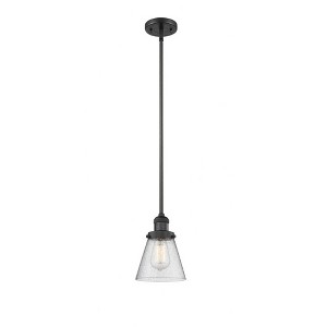 Cone - 1 Light Stem Hung Mini Pendant In Industrial Style-8 Inches Tall and 6 Inches Wide - 1 of 1