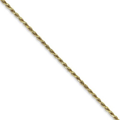 Black Bow Jewelry 1.3mm 10k Yellow Gold Diamond Cut Solid Rope Chain Necklace