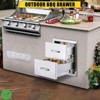 Outdoor Kitchen Drawers - Stainless Steel Flush Mount Triple Access BBQ Drawers with Divider Venting Panel - 2 of 4