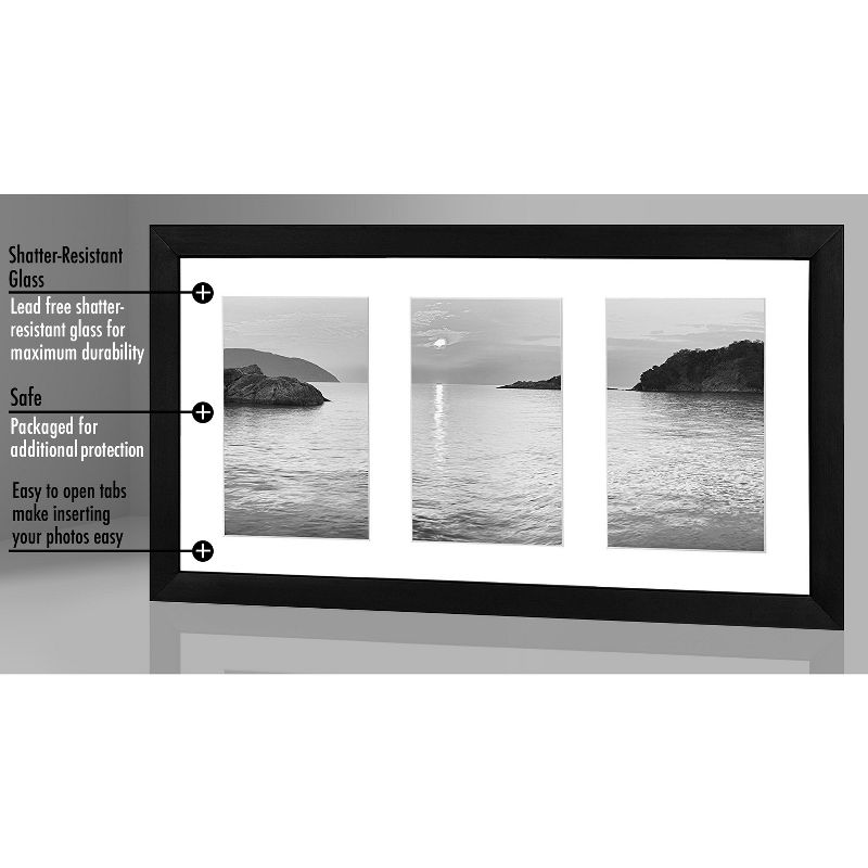 Americanflat Collage Picture Frame with tempered shatter-resistant glass - Available in a variety of Sizes and Colors, 4 of 6