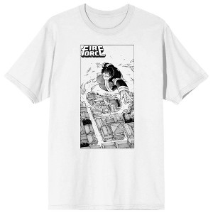 Fire Force Manga Shinra Kusakube Manga Panel Crew Neck Short Sleeve Men's White T-shirt - 1 of 3