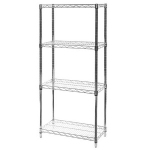 Shelving.com Chrome Wire Shelving with 4 Tier Shelves - - 1 of 2