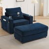 Whisen Chenille Chaise Lounge Sofa Couch with Storage Ottoman, USB Ports, Cup Holders, Phone Holder & Side Pockets - 2 of 4