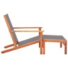 vidaXL Patio Chair with Footrest Gray Solid Wood Eucalyptus and Textilene - 3 of 4