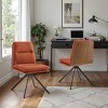 Art Leon Modern Fabric 360 Degrees Swivel Armless Office Chairs with Metal Legs, Set of 2 - 2 of 4