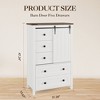 5-Drawer Bedroom Dresser with Sliding Barn Door & Adjustable Shelf | Farmhouse Tall Chest of Drawers | Storage Organizer for Hallway & Living Room - 2 of 4