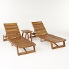 Christopher Knight Home Mahi Outdoor Acacia Wood 3 Piece Chaise Lounge Chat Set - 2 of 4