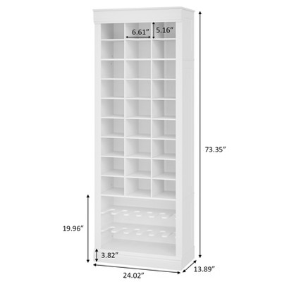 10-Tier Shoe Storage Cabinet Tall Wooden Shoe Rack Freestanding Shoe Storage Unit Ideal for entryways and living rooms