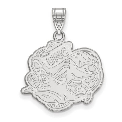 Black Bow Jewelry 14k White Gold North Carolina Tar Heels NCAA Large Pendant