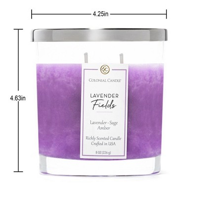 Lavender Fields Purple Scented Jar Candle with Amber and Sage, 8 oz