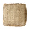 HomeRoots 18" Natural Jute Blend Cube Striped Pouf Ottoman - 4 of 4
