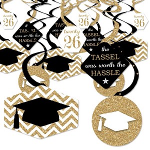 Big Dot of Happiness Gold Graduation Class of 2026 Decorations Hanging Swirls - Set of 40 - 1 of 4