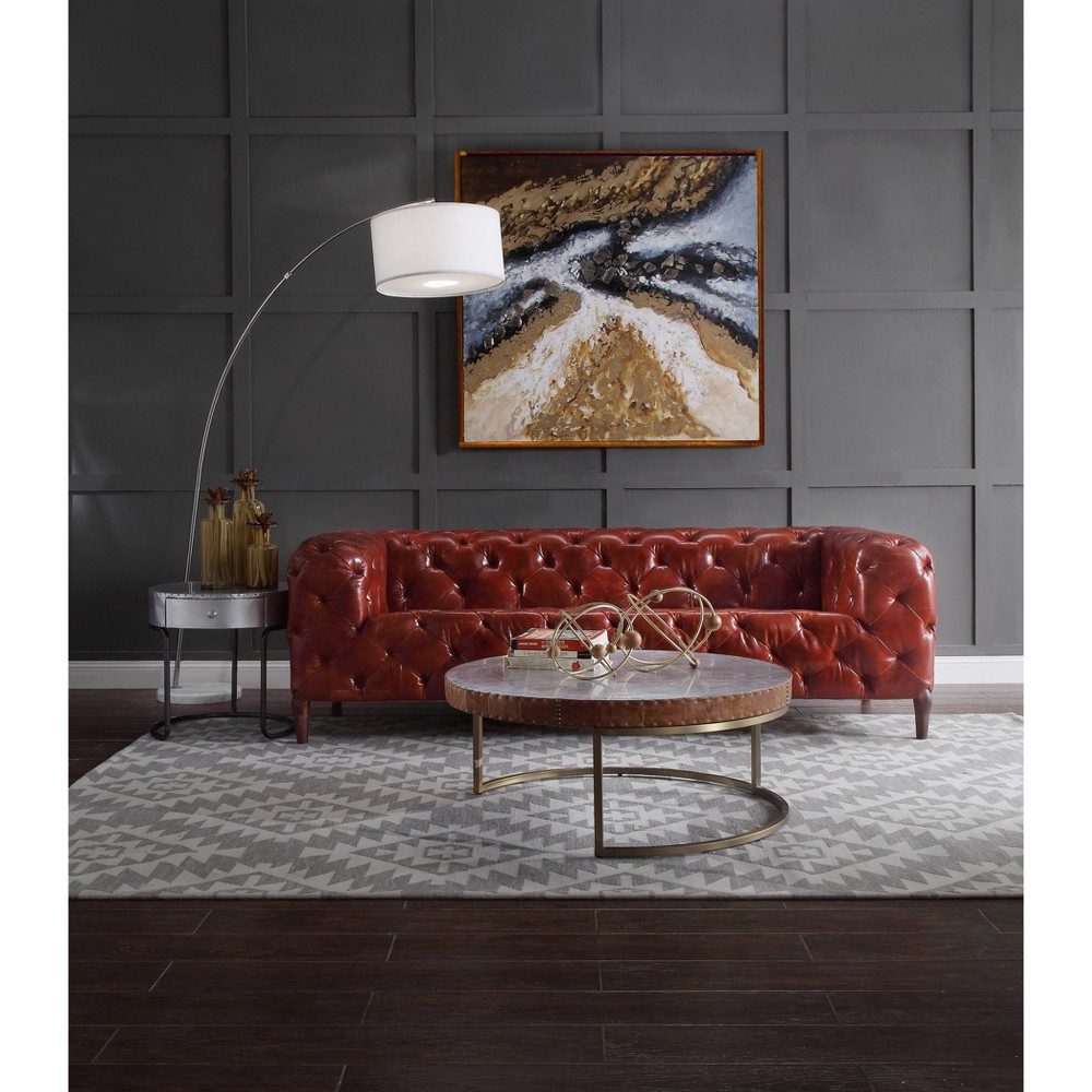 Photos - Sofa 85" Orsin  Merlot Top Grain Leather - Acme Furniture