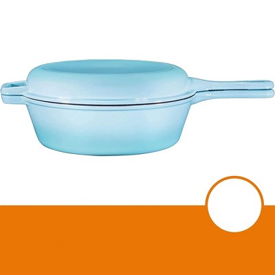 Blue Enameled Cast Iron Non-stick Dutch Oven and Skillet Set