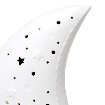 White Porcelain Moon Shaped Kids Table Lamp