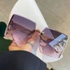 Anna-Kaci Oversized Square Shield Sunglasses with Rimless Lens Design and Wide Temples - 2 of 2