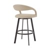 Armen Living 26" Ramona Iron and Faux Leather Swivel Counter Height Barstool - 4 of 4