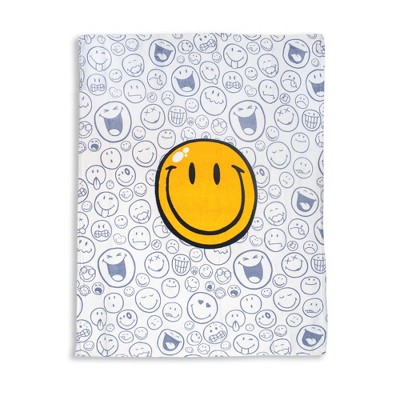 Commonwealth Toys OFFICIAL Smiley World Soft Throw Blanket | Cute Plush Blanket | 50 x 60 Inches