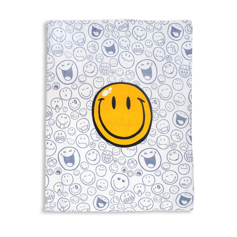Commonwealth Toys OFFICIAL Smiley World Soft Throw Blanket | Cute Plush Blanket | 50 x 60 Inches, 1 of 7