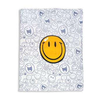 Commonwealth Toys OFFICIAL Smiley World Soft Throw Blanket | Cute Plush Blanket | 50 x 60 Inches