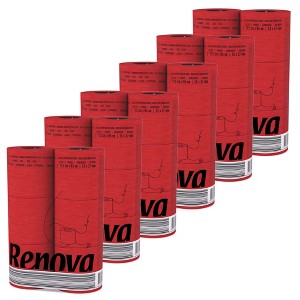 Evideco French Home Goods 3-Ply 140-Sheet Red Toilet Paper Festive Christmas Bulk Sandalwood-Scented Rolls - 1 of 4