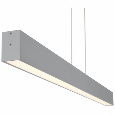 Sleek Silver Streamline 42W LED Linear Glass Pendant